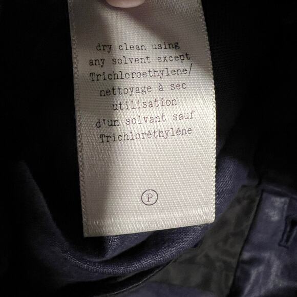 Rag & Bone Deep Navy Blue Crop Cuffed Linen Beach Pants Casual Career Work 2 - Picture 7 of 8